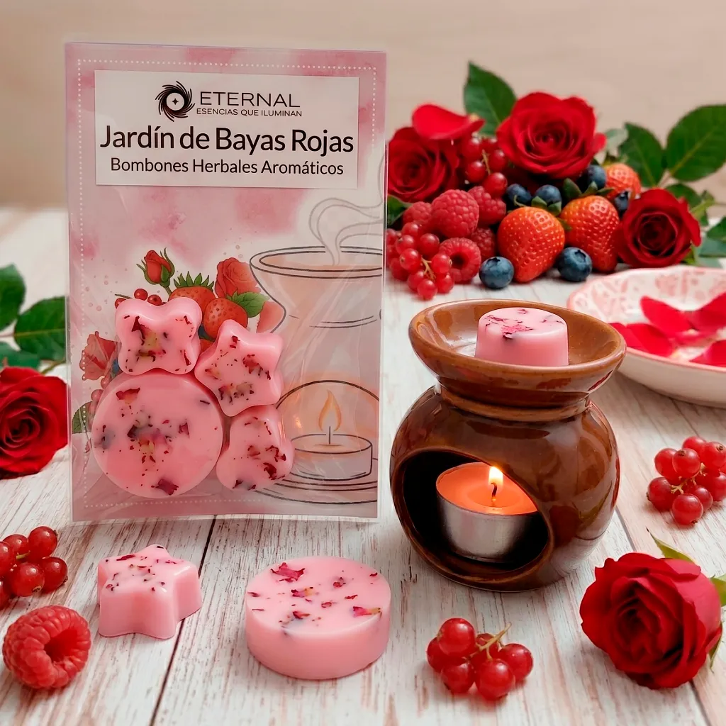 Bombones-Aromáticos-Herbales-Wax-Melts-Jardín-de-Bayas-Frutos-Rojos-con-Pétalos-de-Rosa.webp