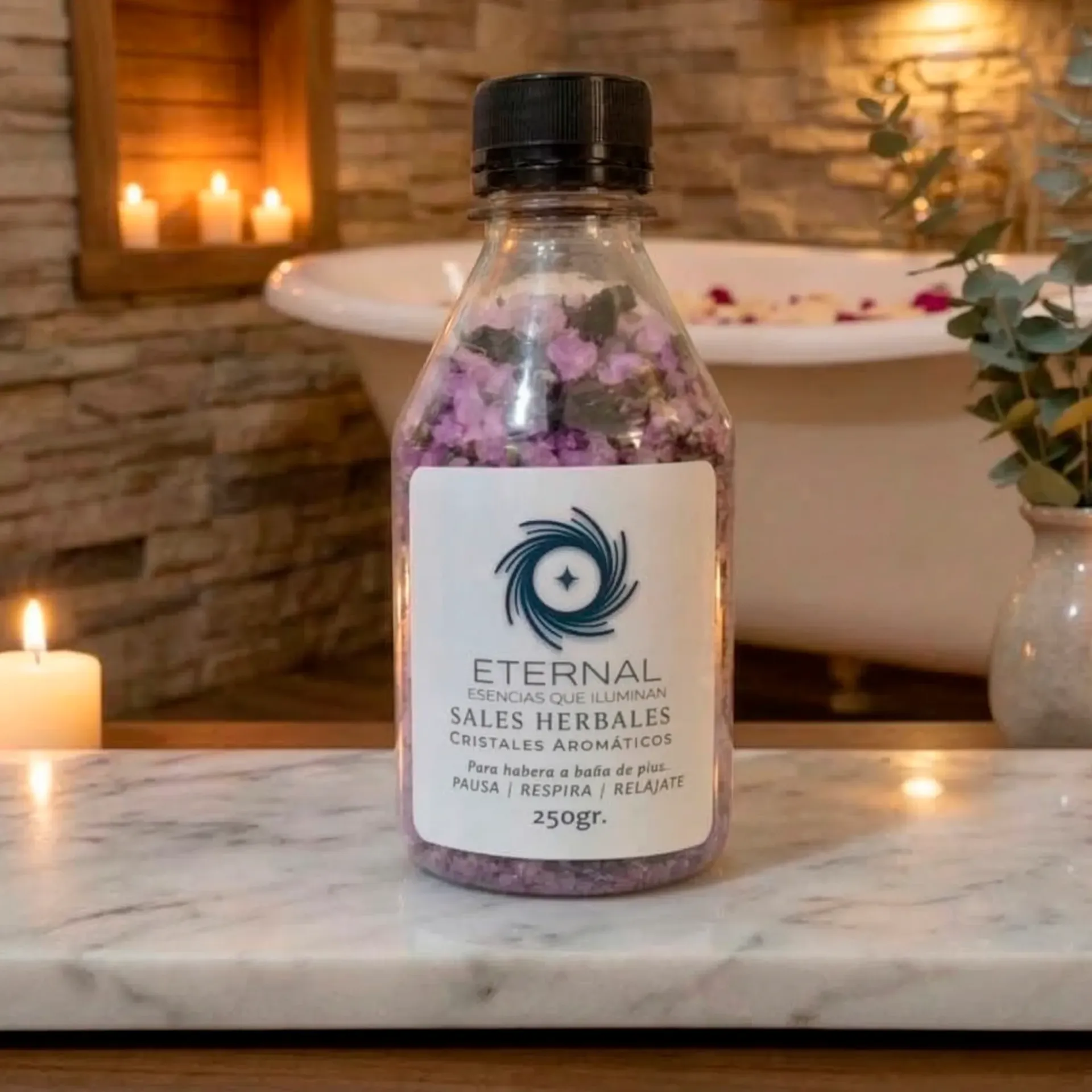 Sales Aromáticas Herbales en Botella de 250gr.