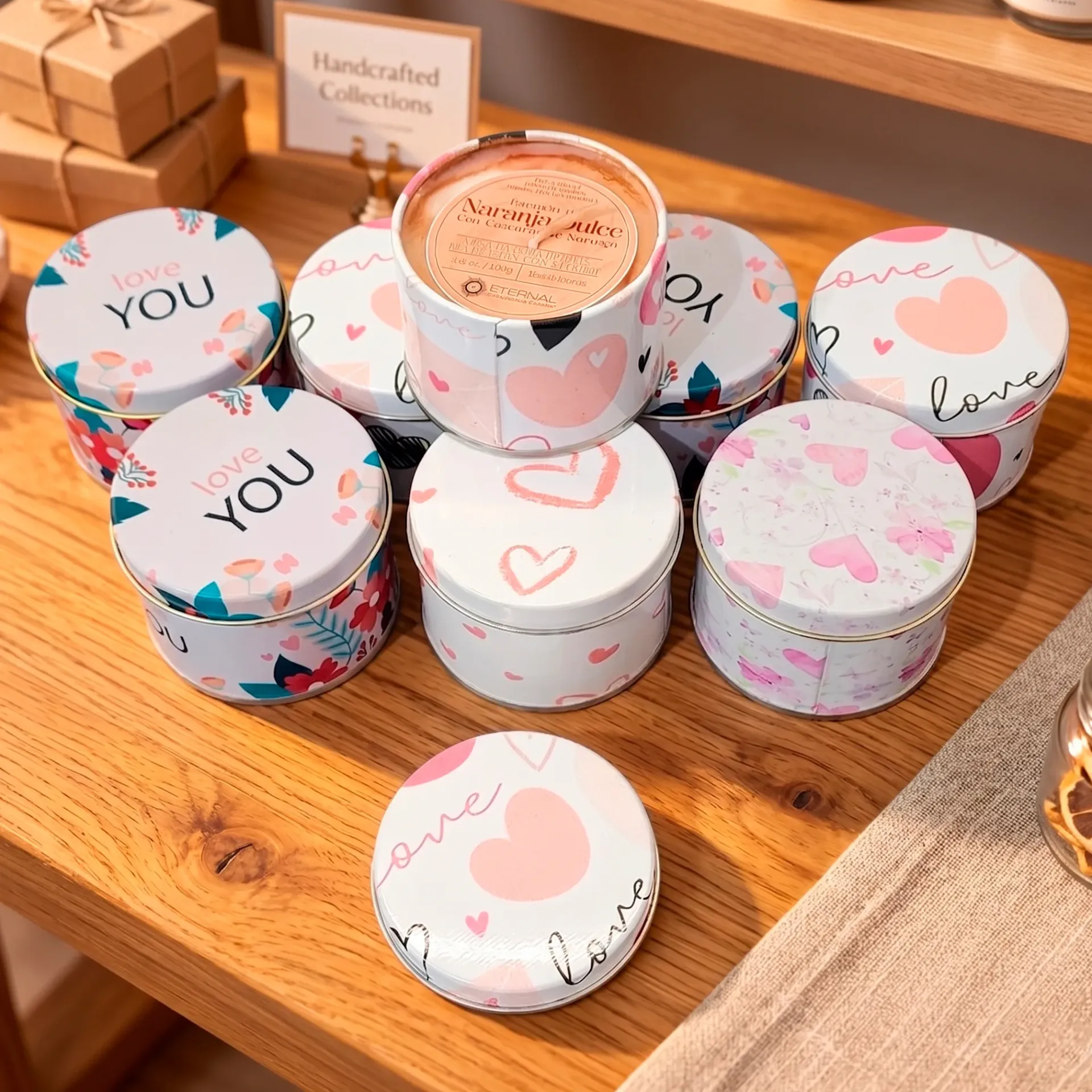 Vela de Soja 130gr - Herbal Glitter Premium Latas Love