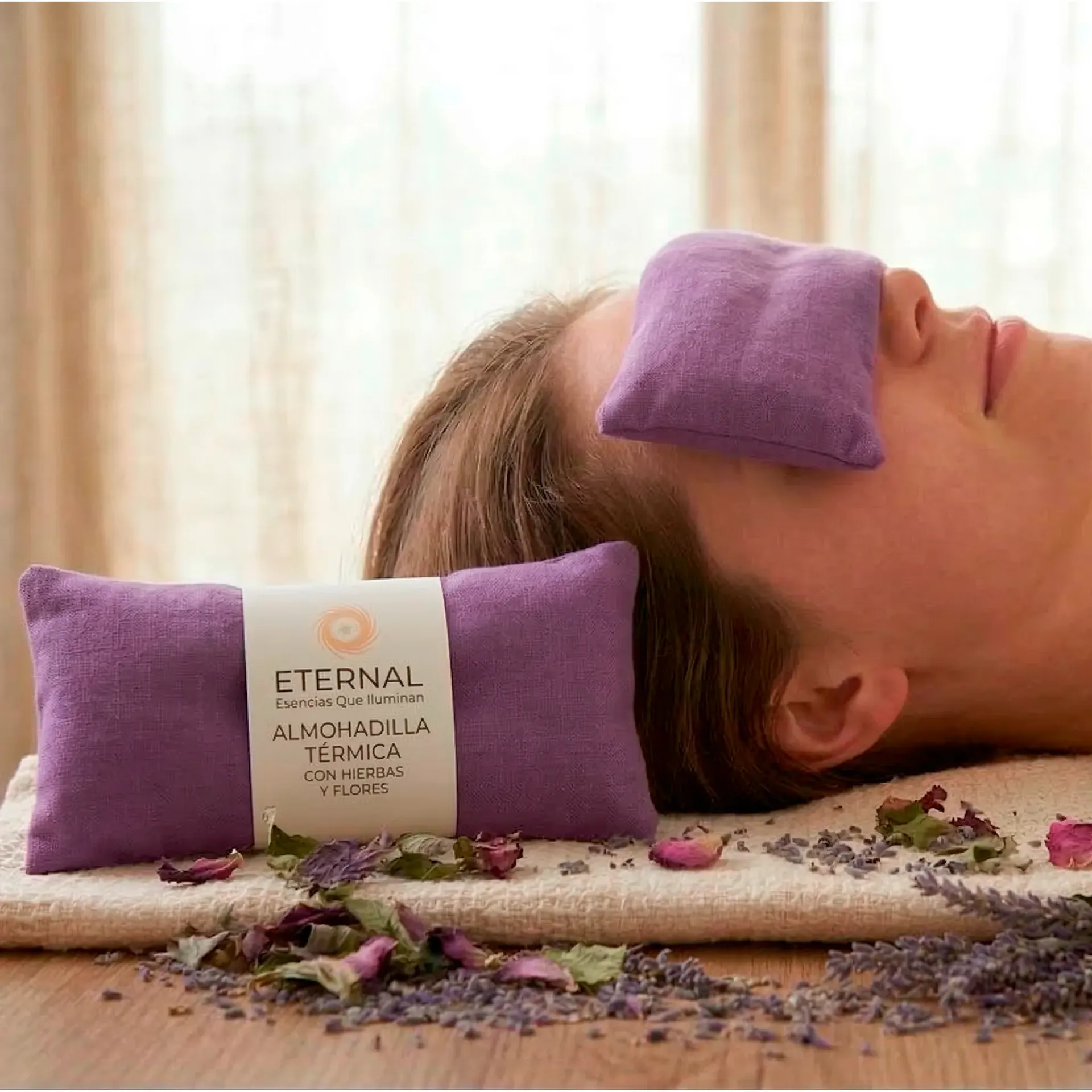 Almohadilla Ocular Térmica con Cáscara de Rosa Mosqueta